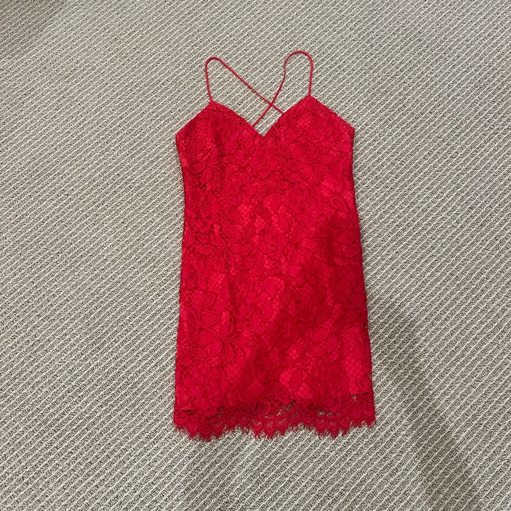 REVOLVE X by NBD red lace mini dress